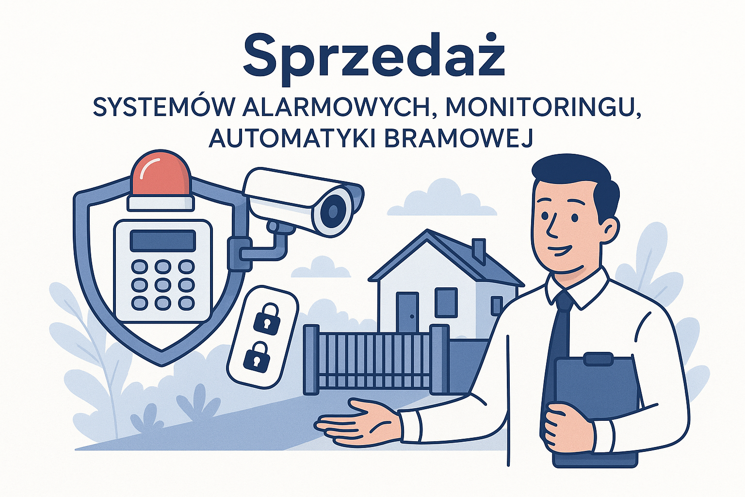 Sprzedaż systemów alarmowych, kamer, napędów do bramy
